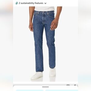 LEVI'S Men's 501 Original Fit Jeans medium wash 100% cotton 32x29